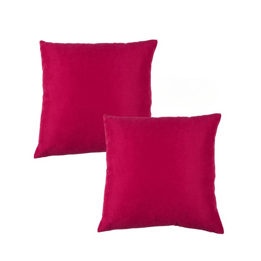 Set Of Two 22" X 22" Pink Polyester Zippered Pillow Cover FurniFindUSA