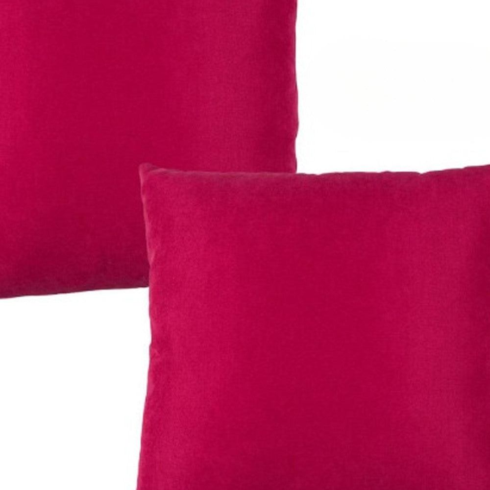 Set Of Two 22" X 22" Pink Polyester Zippered Pillow Cover FurniFindUSA
