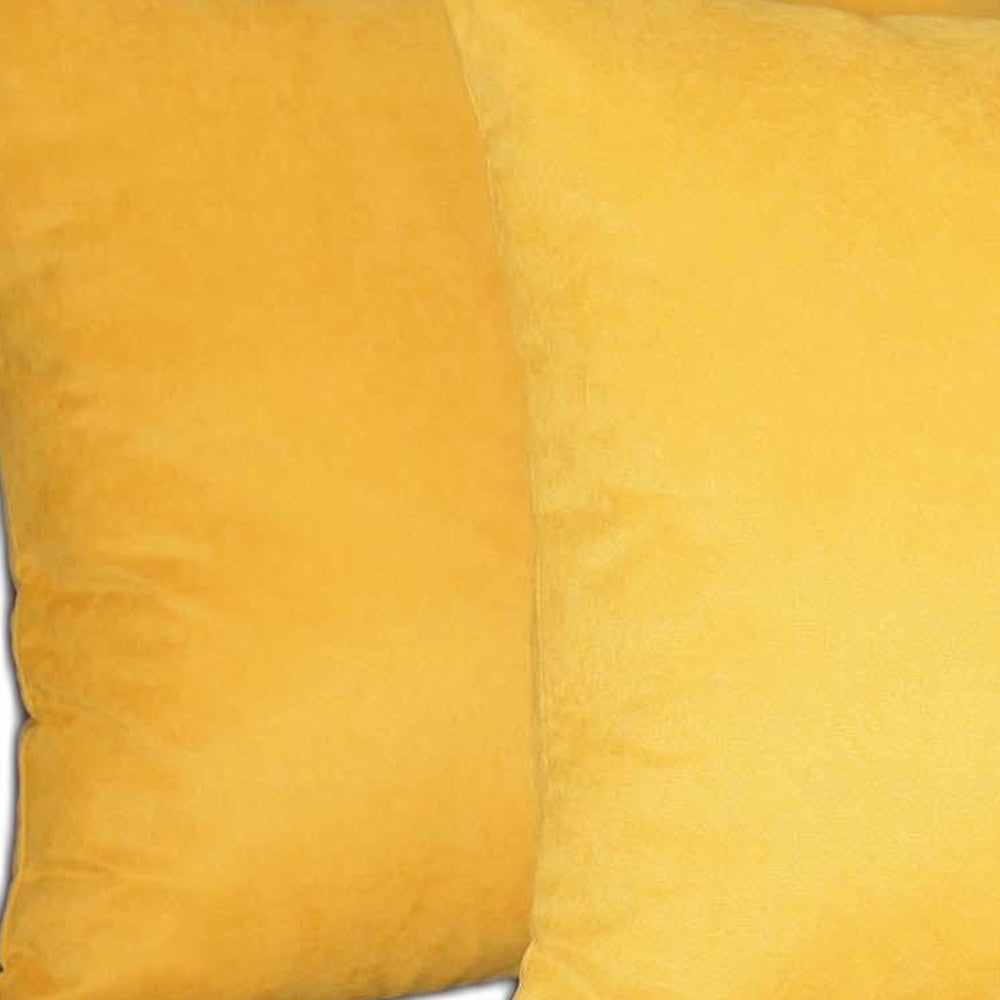 Set Of Two 26" X 26" Yellow Polyester Zippered Pillow Cover FurniFindUSA