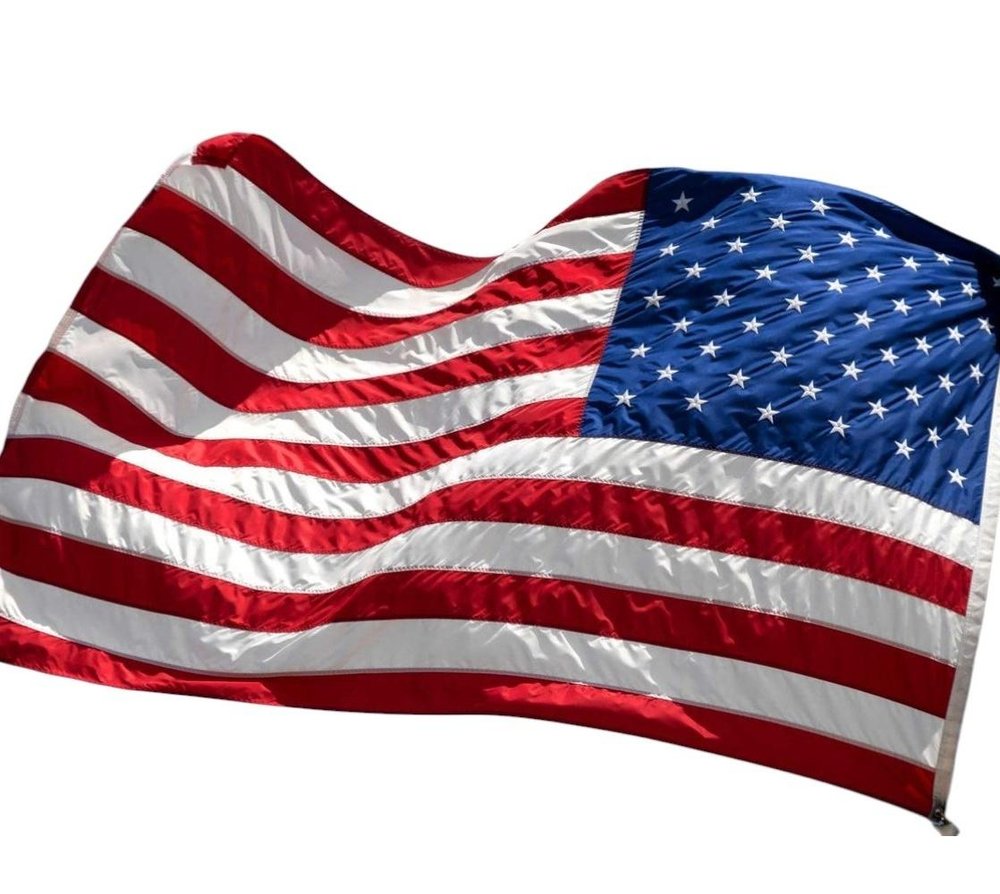 3' x 5' Red White And Blue Embroidered Nylon American Flag HomeRoots