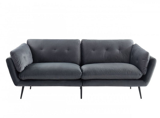 84" Dark Gray Sofa With Black Legs HomeRoots