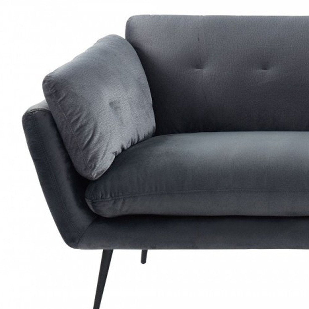 84" Dark Gray Sofa With Black Legs HomeRoots