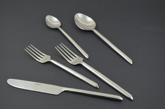 Glossy Silver Stainless Steel Twenty Piece Hand Forged Flatware Set HomeRoots