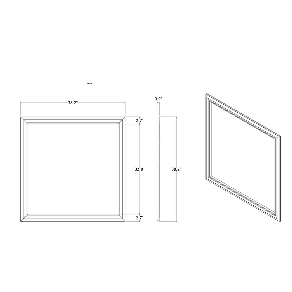 38" Blue Square Wood Framed Accent Mirror HomeRoots