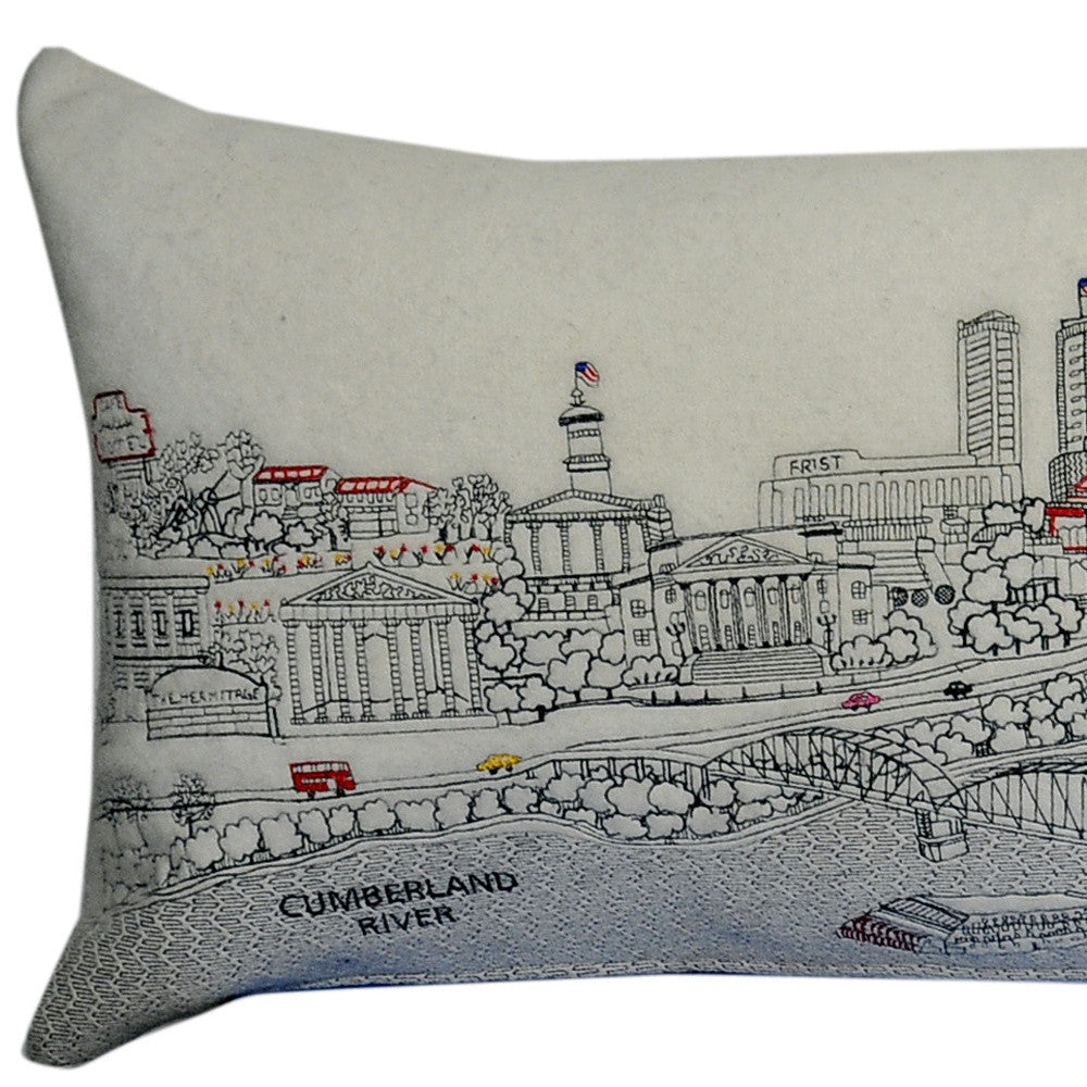 46" White Nashville Daylight Skyline Lumbar Decorative Pillow FurniFindUSA