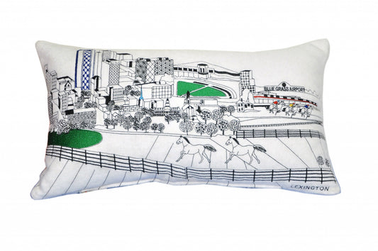 25" White Lexington Daylight Skyline Lumbar Decorative Pillow FurniFindUSA
