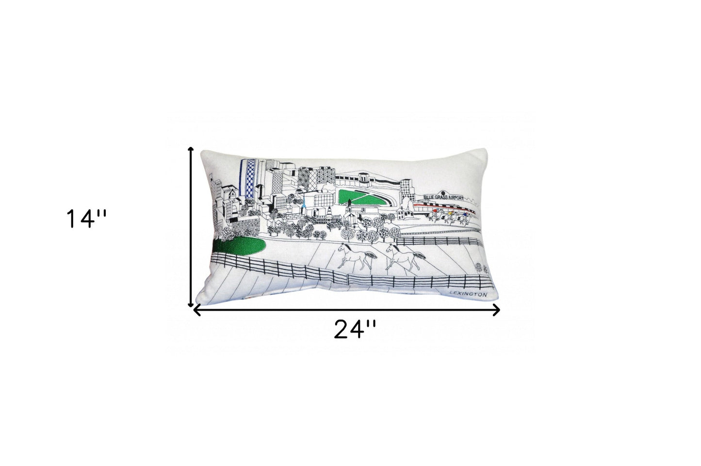 25" White Lexington Daylight Skyline Lumbar Decorative Pillow FurniFindUSA