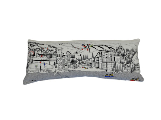 35" White Vail Daylight Skyline Lumbar Decorative Pillow FurniFindUSA