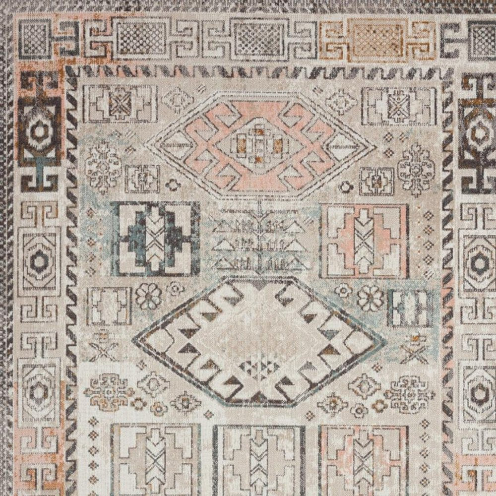 5' X 8' Cream Indoor Outdoor Area Rug HomeRoots