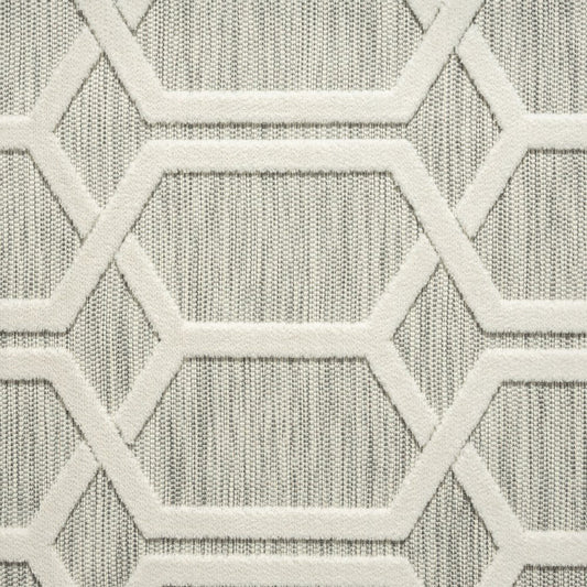 8' X 10' Gray And Ivory Indoor Outdoor Area Rug