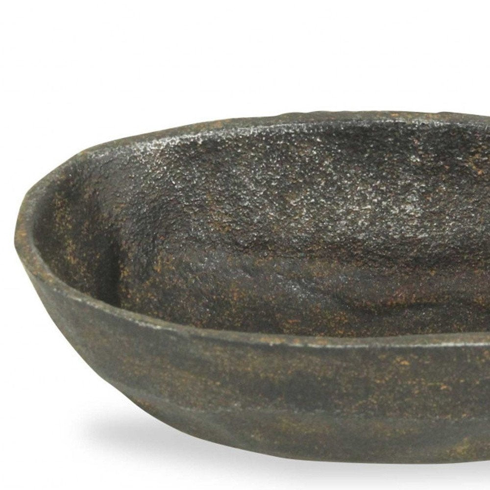 2" Bronze Iron Tabletop Dish Candle Holder HomeRoots