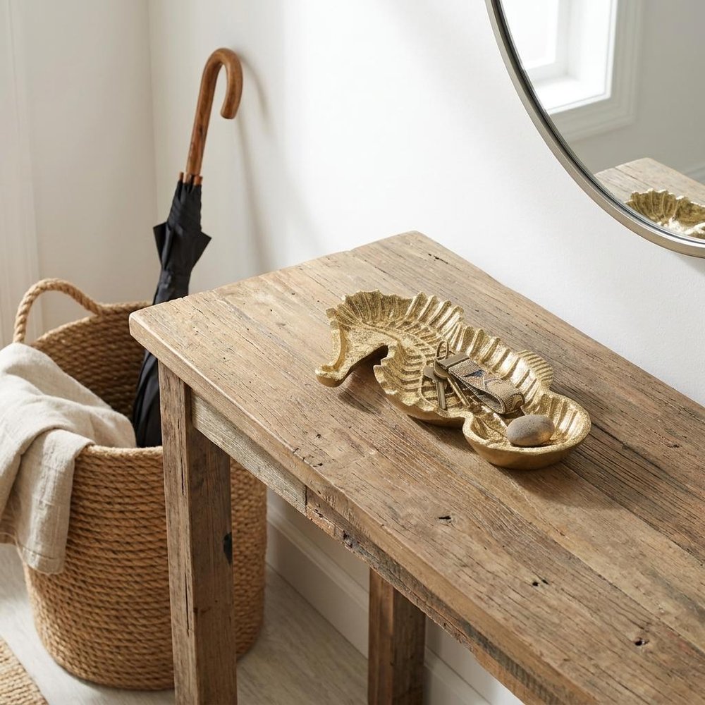 10" Gold Sea Horse Cast Iron Vanity Tray HomeRoots