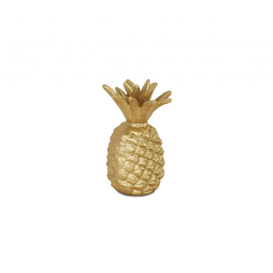 8" Gold Cast Iron Pineapple Hand Painted Sculpture HomeRoots