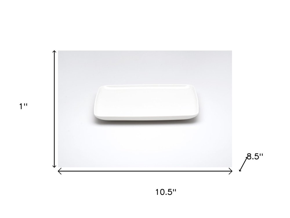 White Six Piece Rectangle Porcelain Service For Six Dinner Plate Set HomeRoots