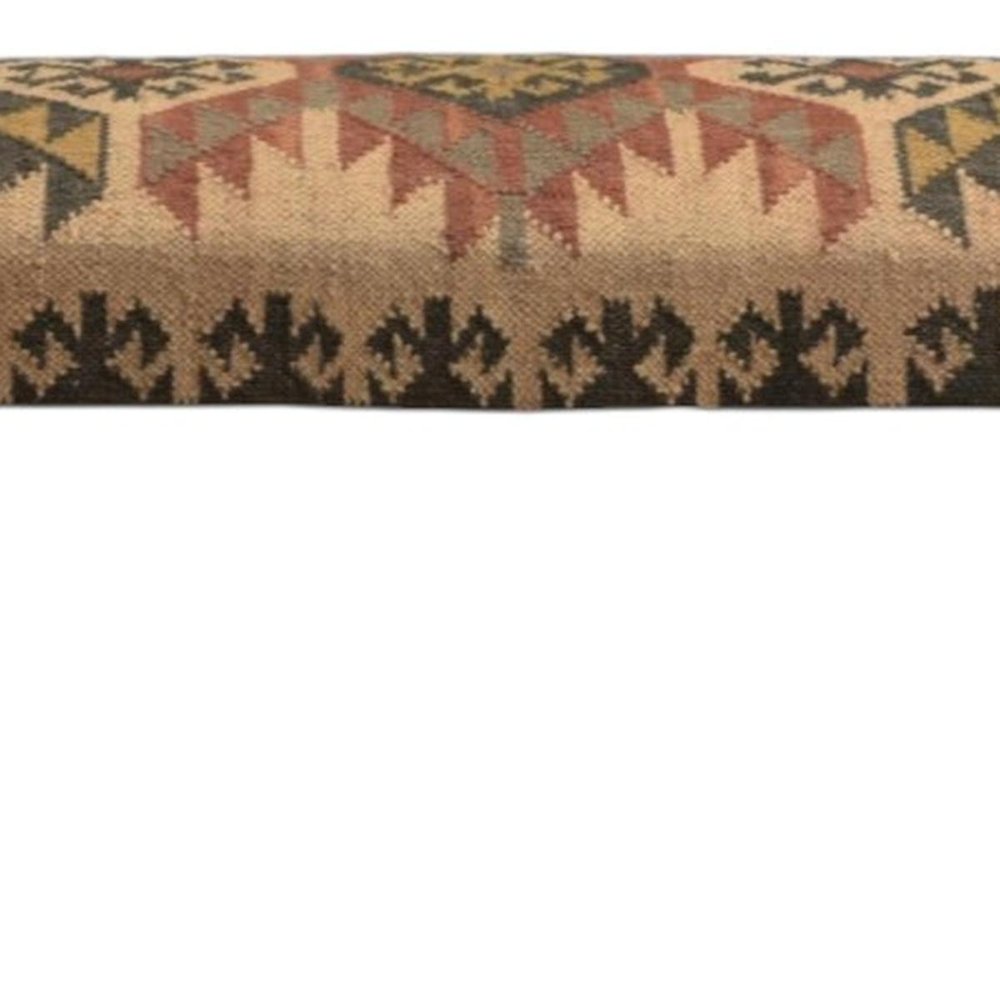 47" Shades of Brown Black Leg Southwest Upholstered Bench HomeRoots