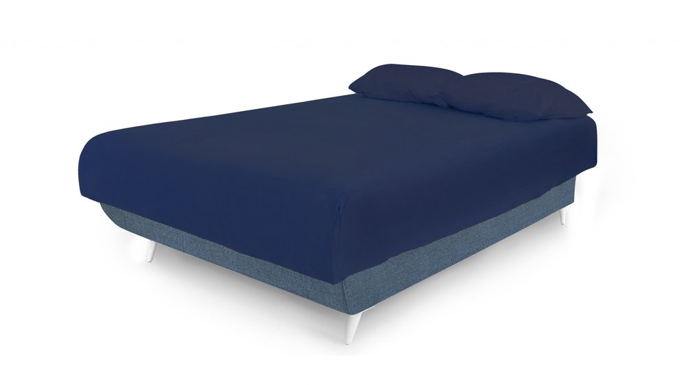 Blue Jeans and Blue Full Adjustable Upholstered Polyester No Bed Frame with Mattress HomeRoots