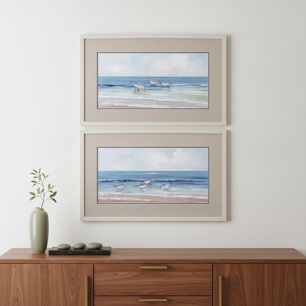 Set Of Two Shore Searching White Framed Print Wall Art HomeRoots