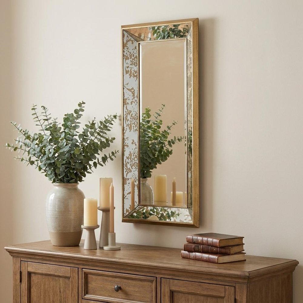 20" Silver Glass Framed Accent Mirror HomeRoots