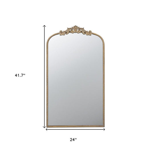 42" Gold Arch Iron Framed Accent Mirror HomeRoots