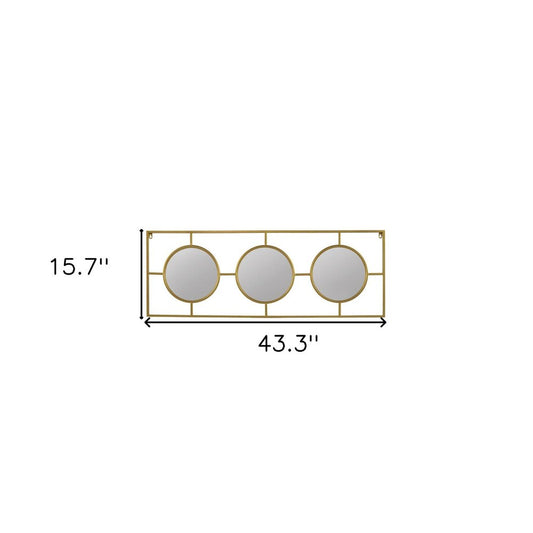 16" Gold Iron Framed Accent Mirror HomeRoots