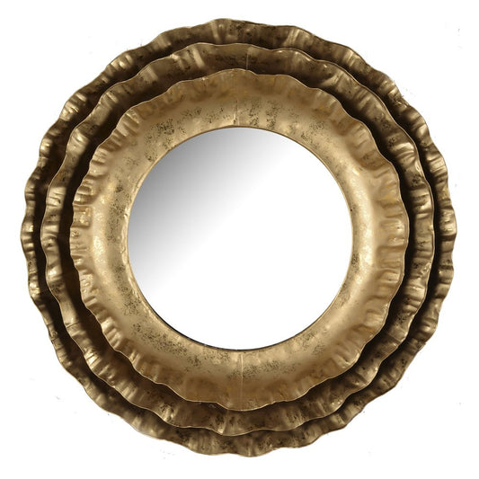 16" Gold Round Iron Framed Accent Mirror HomeRoots