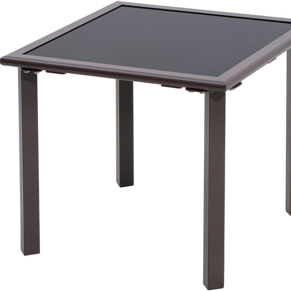 18" Black Square Glass Outdoor Side Table HomeRoots