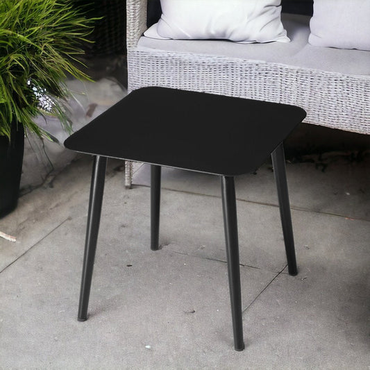 16" Gray Square Metal Outdoor Side Table HomeRoots
