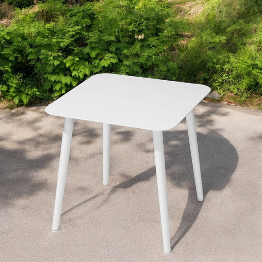 16" White Square Metal Outdoor Side Table HomeRoots