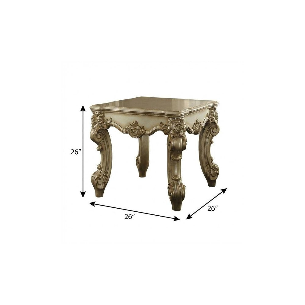 26" Gold Patina Manufactured Wood Square End Table HomeRoots