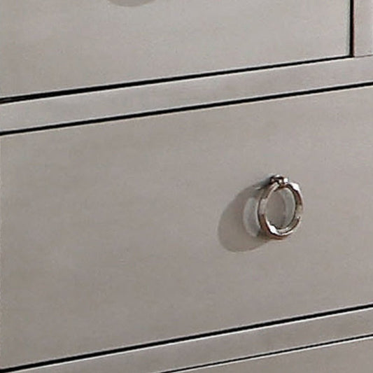 57" Platinum Wood Seven Drawer Triple Dresser