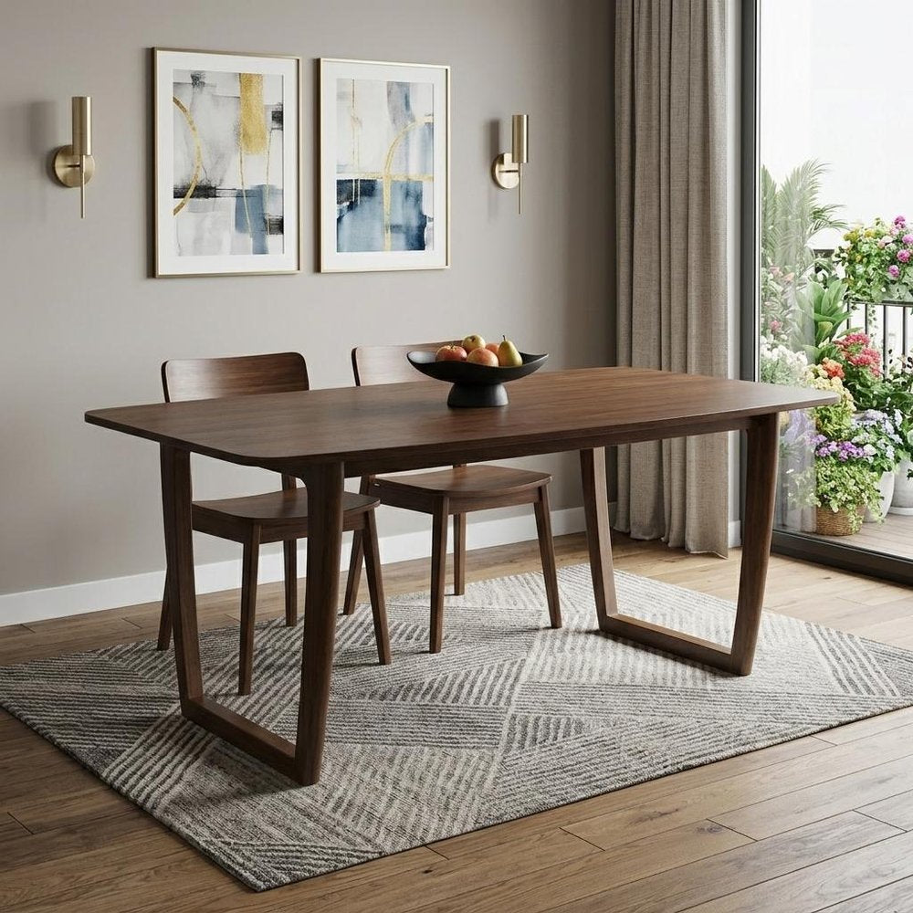 63" Walnut Rectangular Dining Table HomeRoots