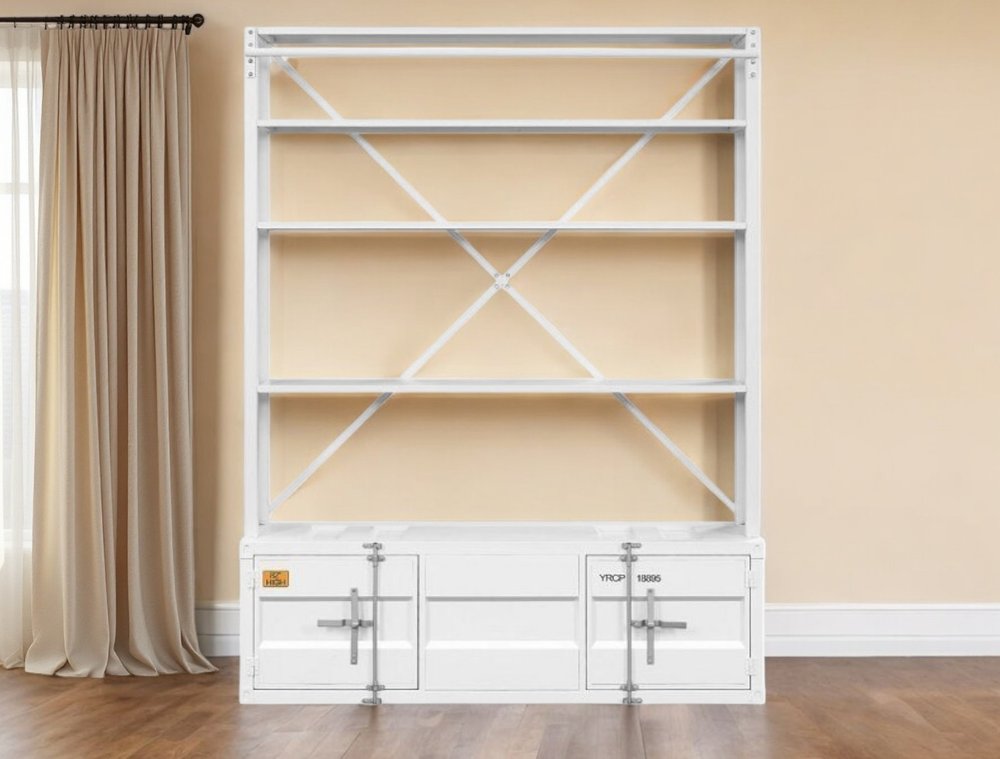 White Three Tier Bookcase HomeRoots