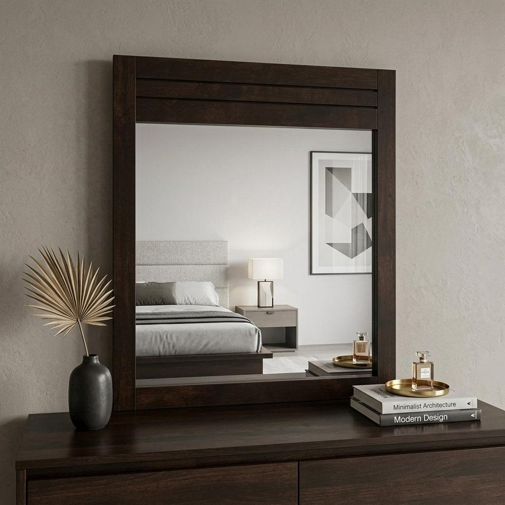 37" Mahogany Wood Framed Dresser Mirror HomeRoots
