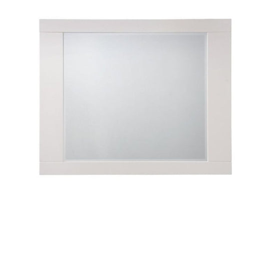 37" White Square Wood Framed Mounted Dresser Mirror HomeRoots