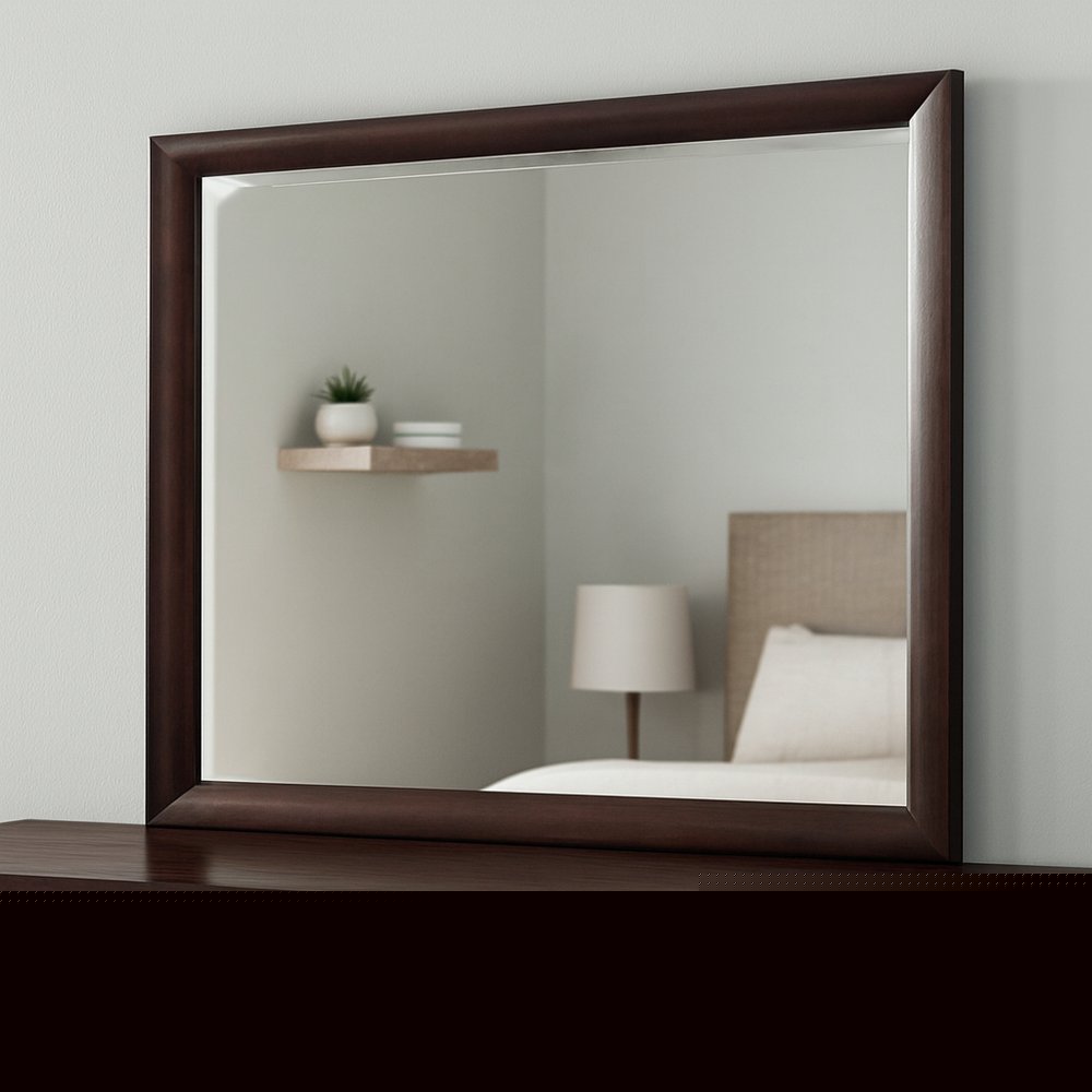 36" Merlot Wood Framed Mounted Dresser Mirror HomeRoots