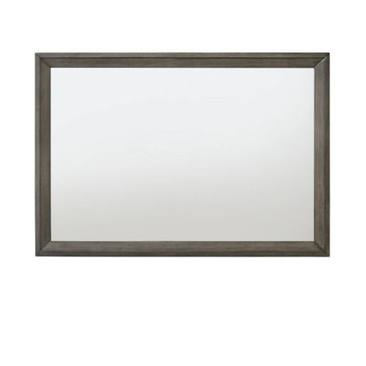 32" Gray Wood Framed Mounted Dresser Mirror HomeRoots