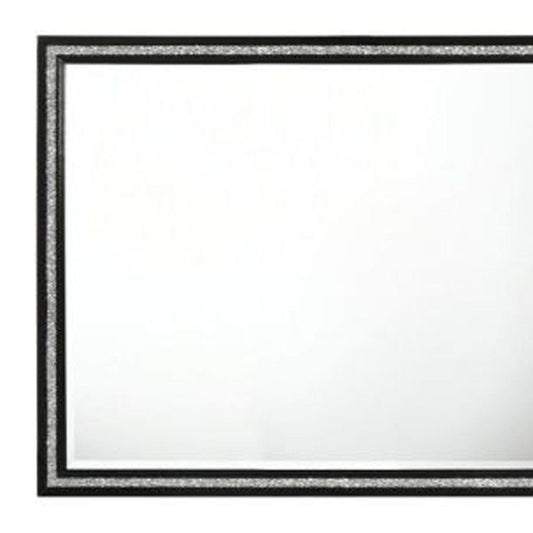 35" Black Wood Framed Mounted Dresser Mirror HomeRoots