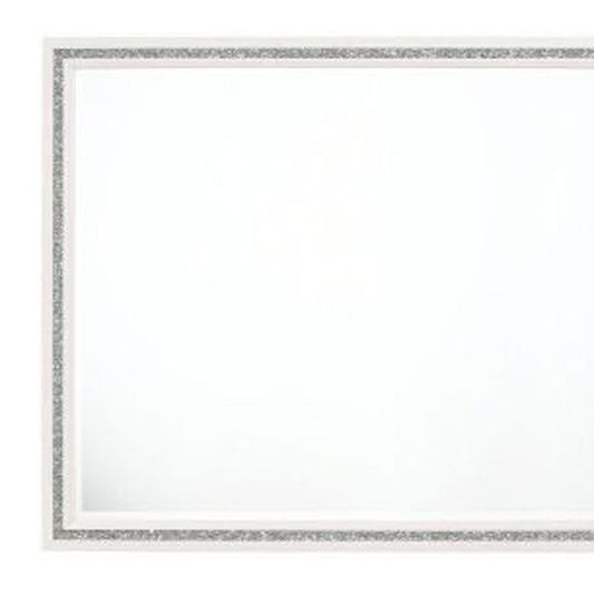 35" White Wood Framed Mounted Dresser Mirror HomeRoots