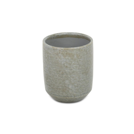 Gray Ceramic 20 Ounce Crackle Mosaic Round Distressed Pot Planter HomeRoots