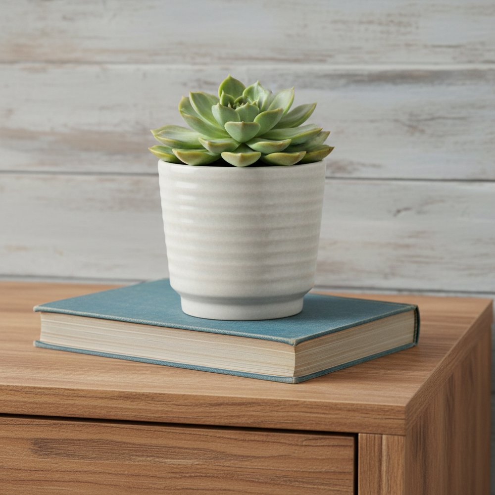 White Ceramic 23 Ounce Round Distressed Pot Planter HomeRoots