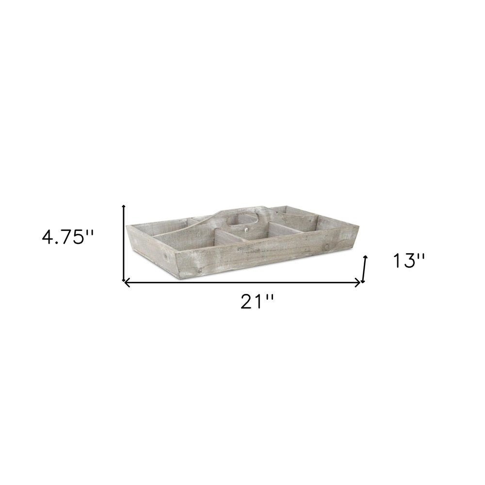 21" Gray Solid Wood Organizing Box HomeRoots