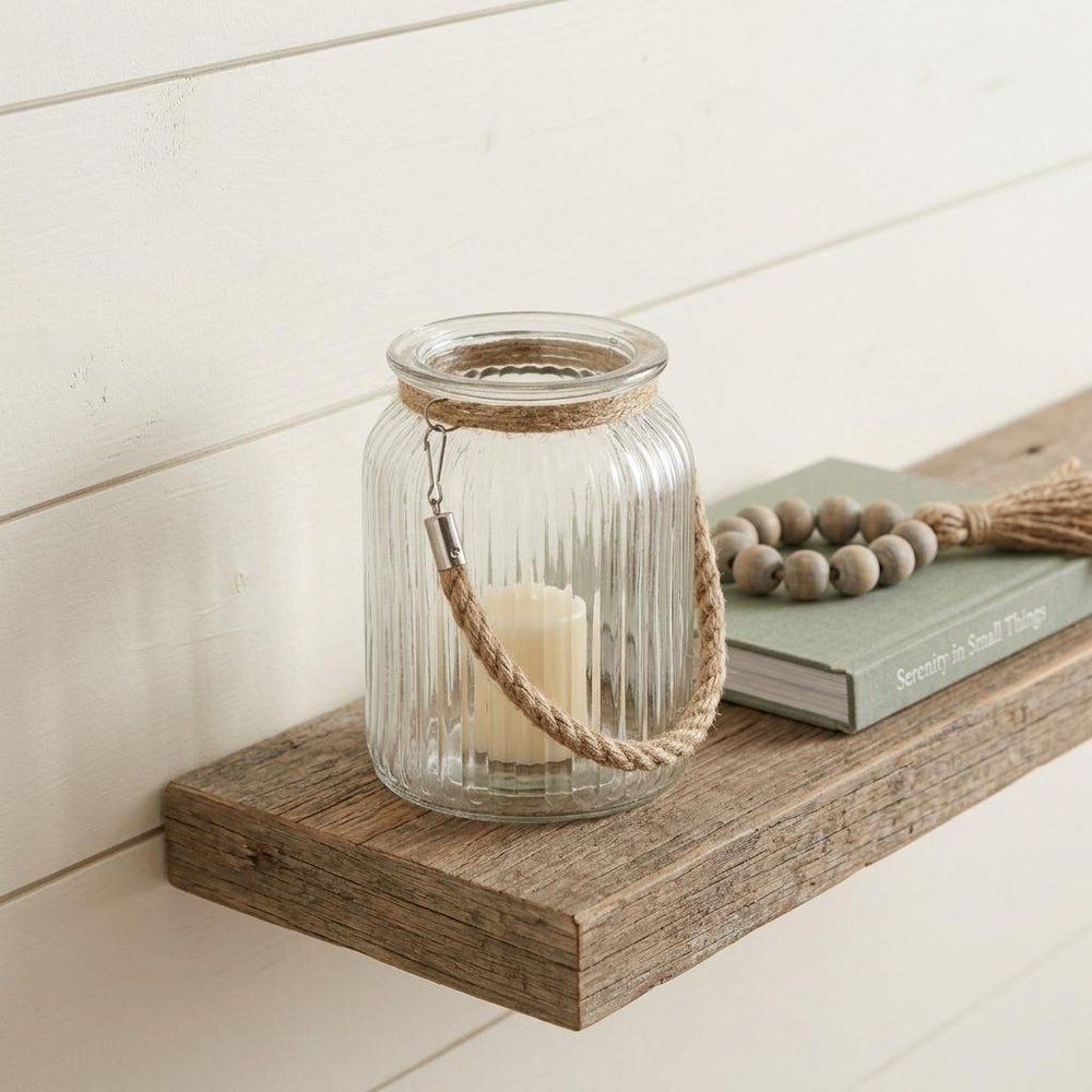 6" Brown And Clear Glass Tabletop Lantern Candle Holder HomeRoots