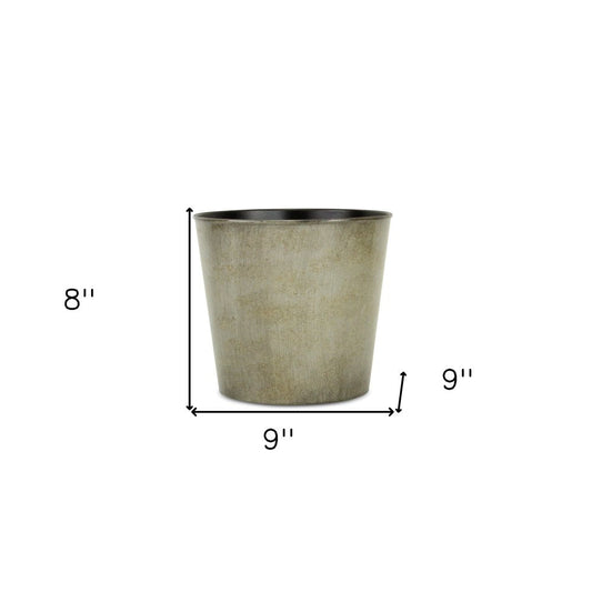 9" Gray Recycled Plastic Indoor Outdoor Round Pot Planter HomeRoots