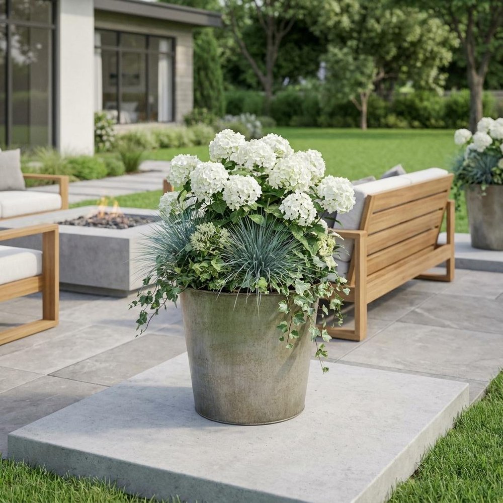 9" Gray Recycled Plastic Indoor Outdoor Round Pot Planter HomeRoots