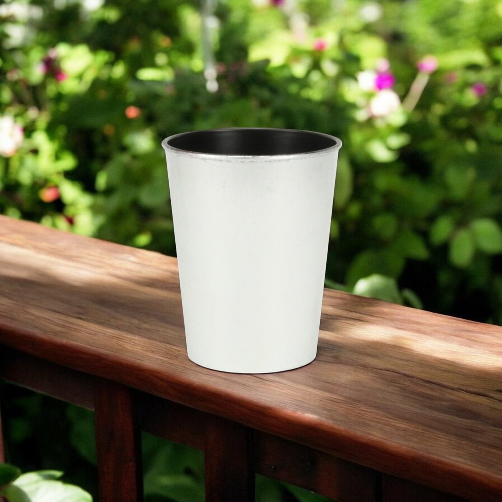 5" Silver Recycled Plastic Indoor Outdoor Round Pot Planter HomeRoots