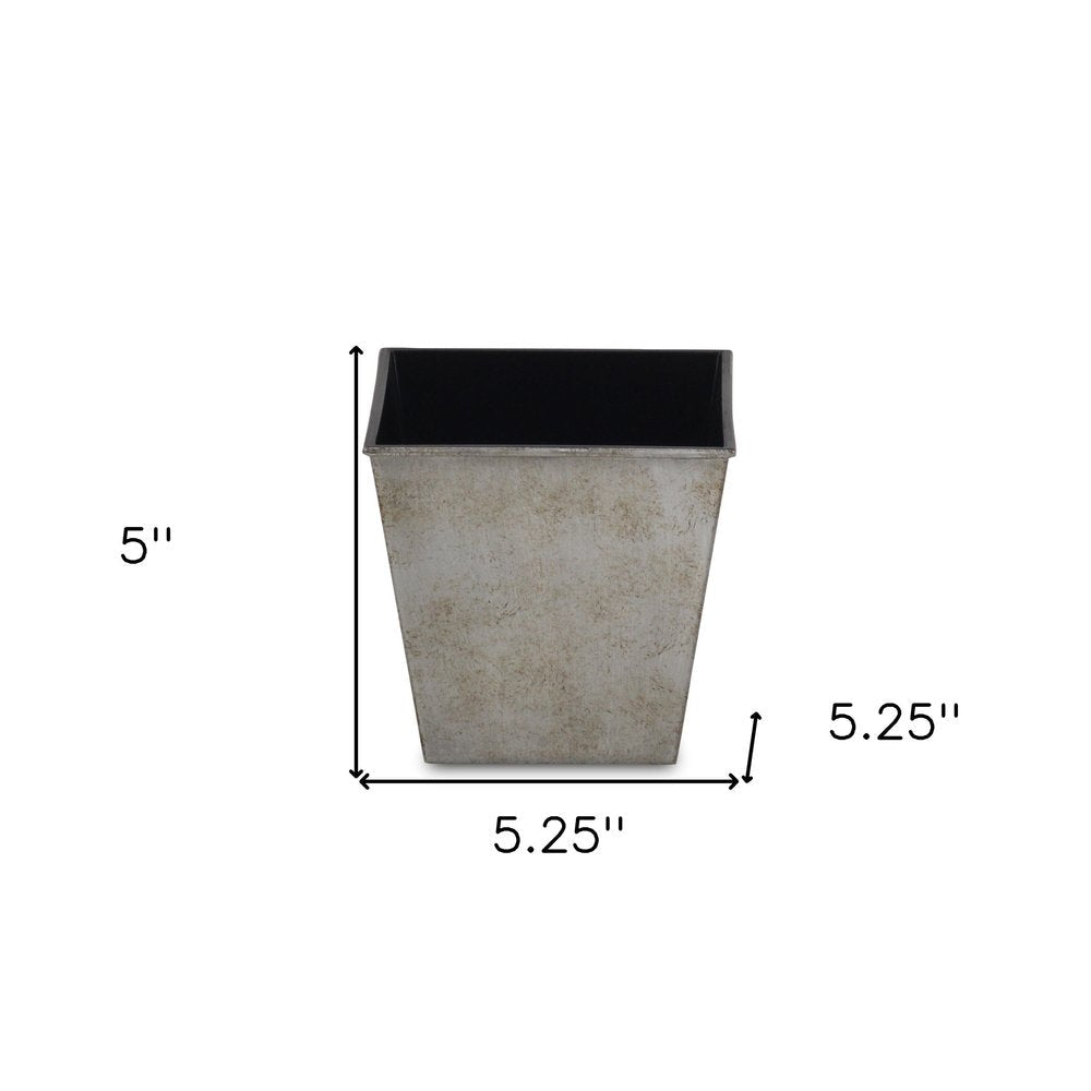 5" Gray Recycled Plastic Indoor Outdoor Square Pot Planter HomeRoots