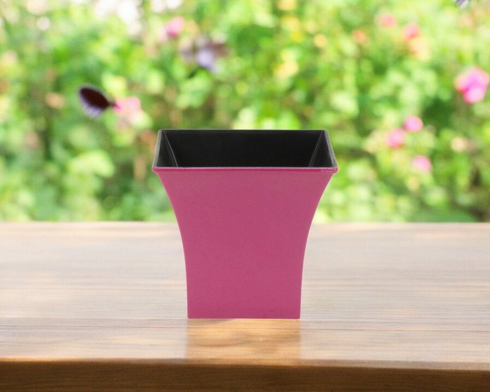 5" Hot Pink Recycled Plastic Indoor Outdoor Square Pot Planter HomeRoots