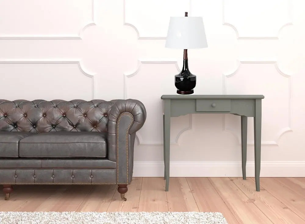 28" Black Ceramic Genie Table Lamp With White Shade HomeRoots