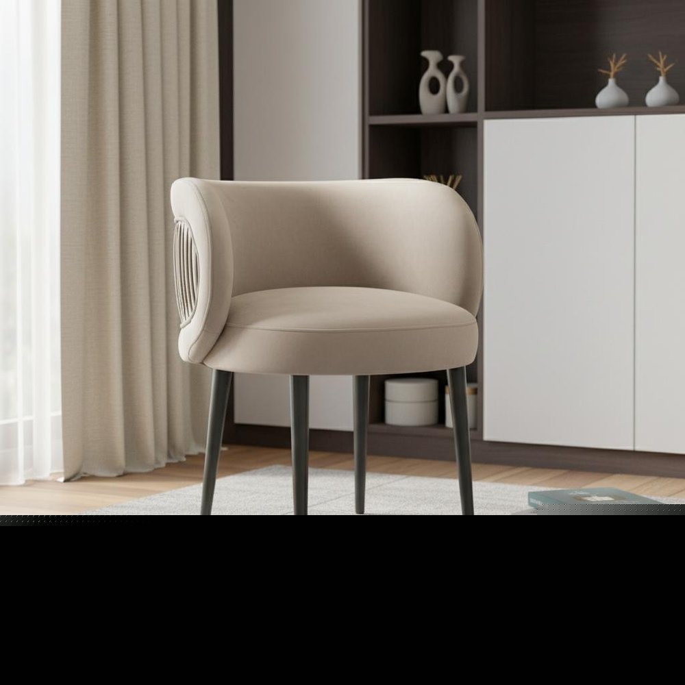 24" Gray And Black Velvet Arm Chair HomeRoots