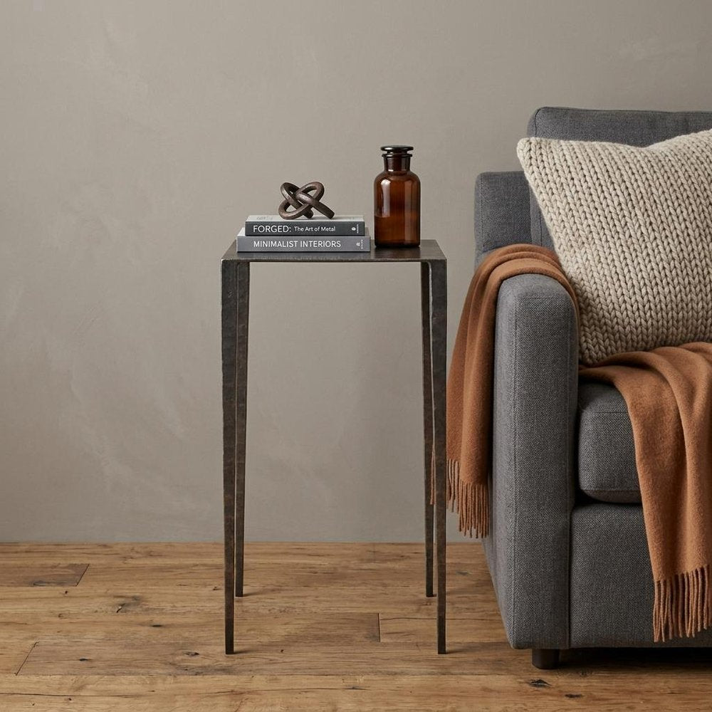 24" Nickel Iron Square End Table HomeRoots